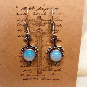 Opalite Gemstone 925 Sterling Silver Earrings
